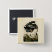 Audubon Great Blue Heron Marsh Bird Button (Vorne & Hinten)