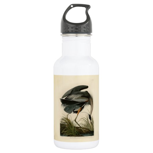 Audubon Great Blue Heron Marsh Bird Edelstahlflasche (Vorderseite)