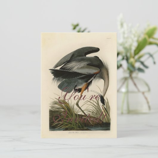 Audubon Great Blue Heron Marsh Bird Einladung (Stehend Vorderseite)