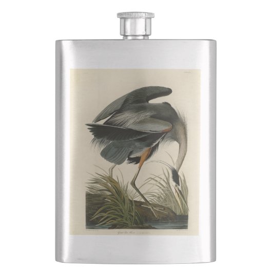 Audubon Great Blue Heron Marsh Bird Flachmann (Vorderseite)