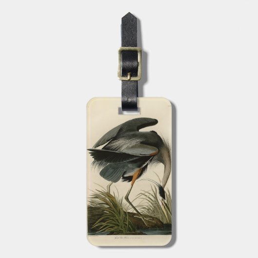 Audubon Great Blue Heron Marsh Bird Gepäckanhänger (Vorderseite vertikal)