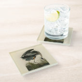 Audubon Great Blue Heron Marsh Bird Glasuntersetzer (Schrägansicht)