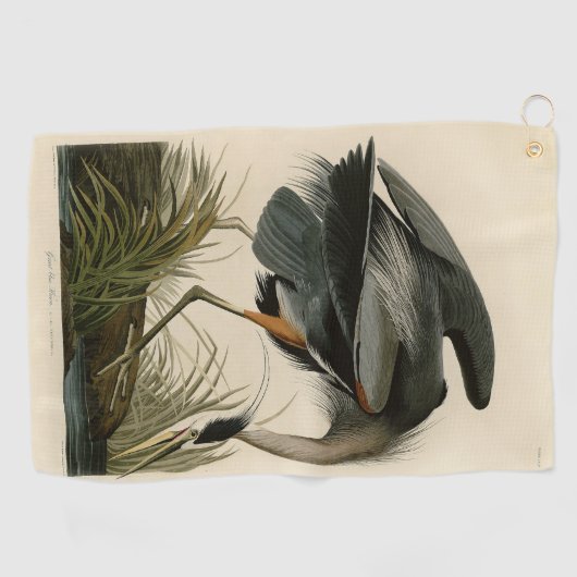 Audubon Great Blue Heron Marsh Bird Golfhandtuch (Horizontal)