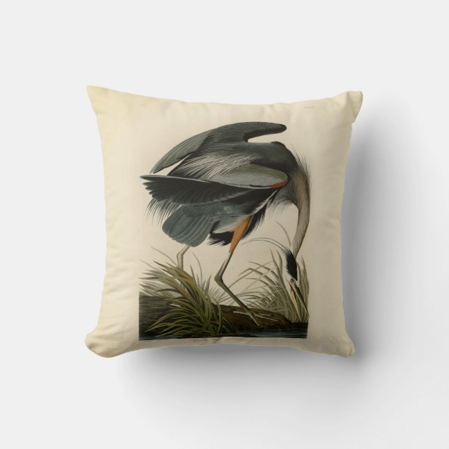 Audubon Great Blue Heron Marsh Bird Kissen (Vorderseite)