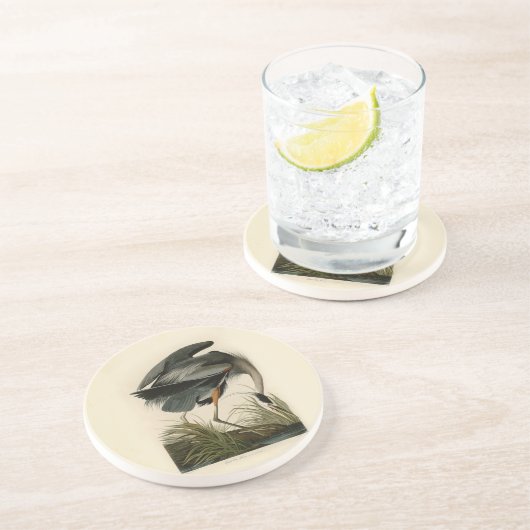 Audubon Great Blue Heron Marsh Bird Sandstein Untersetzer (Seite)