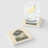 Audubon Great Blue Heron Marsh Bird Steinuntersetzer (Seitenansicht)