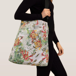 Audubon Hummingbird Birds Wildlife Floral Tote Bag Tragetaschen Mit Langen Trägern