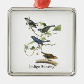 Audubon Indigo-Flaggen-Druck Silbernes Ornament (Vorne)