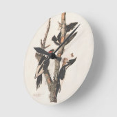 Audubon Ivory-Billed Woodpecker Runde Wanduhr (Winkel)