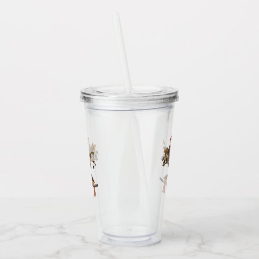 Audubon Kardinal Pair in Wild-Almond-Tree Acryltrinkbecher (Links)