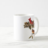 Audubon Kardinal Pair in Wild-Almond-Tree Kaffeetasse (VorderseiteRechts)