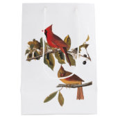 Audubon Kardinal Pair in Wild-Almond-Tree Mittlere Geschenktüte (Rückseite)