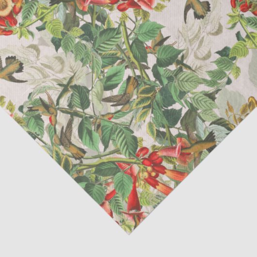 Audubon Kolibri-Vogel-Blumen-Seidenpapier Seidenpapier (Detail)