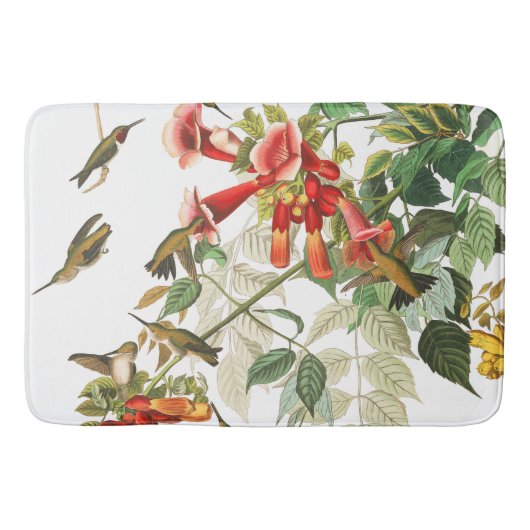 Audubon Kolibri-Vogel-Tier-Blumenbad-Matte Badematte (Vorderseite)