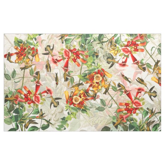 Audubon Kolibri-Vogel-Tier-Blumengewebe Stoff (Yard (91,4 cm))