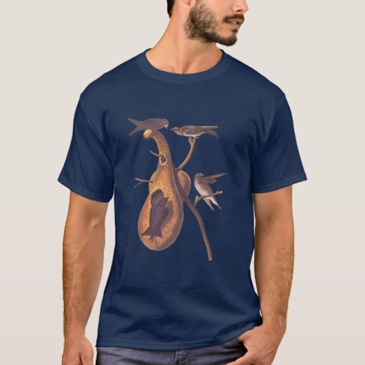 Audubon Lila Martin Birds mit Gourd Zuhause T-Shirt (Vorderseite)