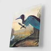 Audubon: Little Blue Heron Quadratische Wanduhr (Winkel)