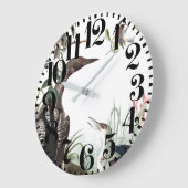 Audubon Loons Birds Big Number Wall Clock Große Wanduhr (Winkel)
