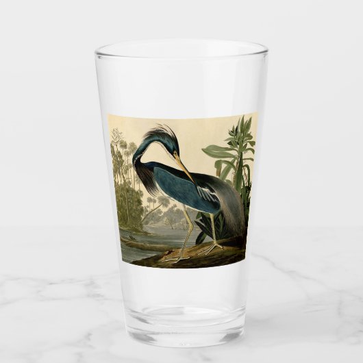 Audubon Louisiana Heron Birds America Art Glas (Vorderseite)
