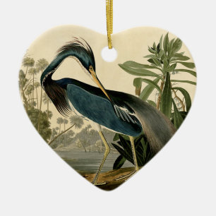 Audubon Louisiana Reiher Vögel Amerika Kunst Keramikornament