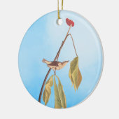Audubon Louisiana Wasserdrossel mit Blume Keramik Ornament (Links)