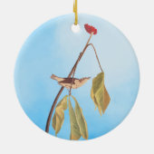 Audubon Louisiana Wasserdrossel mit Blume Keramik Ornament (Hinten)