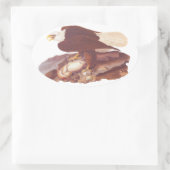 Audubon Majestic Bald Adler mit frischem Fisch Ovaler Aufkleber (Tasche)