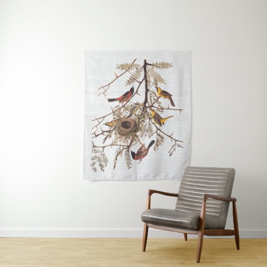 Audubon Orchard Oriole in Honey Locust Wandteppich (Beispiel)
