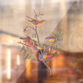 Audubon Painted Bunting Birds is Wild Plum Tree Fensteraufkleber (Blatt 2)