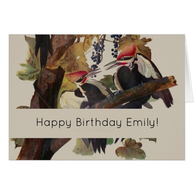 Audubon Pileated Woodpecker Bird Malerei (Vorderseite (Horizontal))