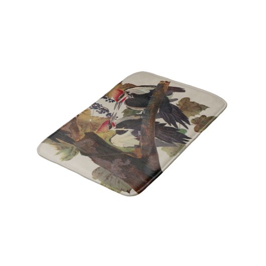 Audubon Pileated Woodpecker Bird Malerei Badematte (Schrägansicht)