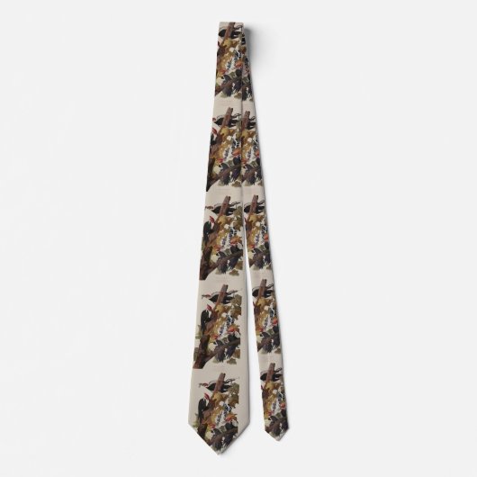 Audubon Pileated Woodpecker Bird Malerei Krawatte (Vorderseite)