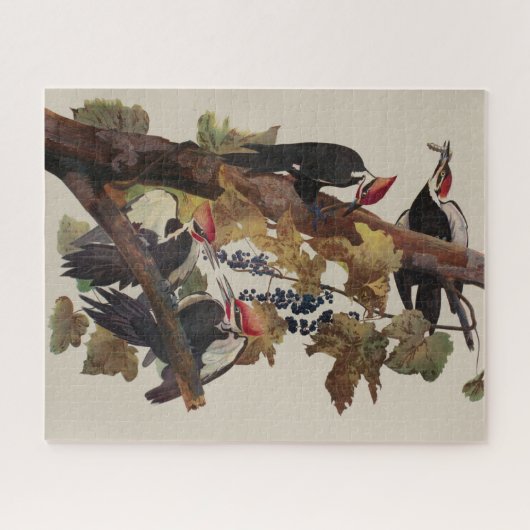 Audubon Pileated Woodpecker Bird Malerei Puzzle (Horizontal)