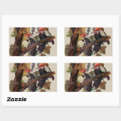 Audubon Pileated Woodpecker Bird Malerei Rechteckiger Aufkleber (Blatt)