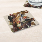 Audubon Pileated Woodpecker Bird Malerei Rechteckiger Pappuntersetzer (angewinkelt)