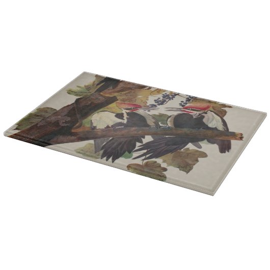 Audubon Pileated Woodpecker Bird Malerei Schneidebrett (Ecke)