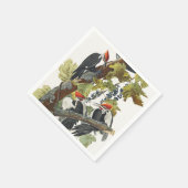 Audubon Pileated Woodpecker Bird Malerei Serviette (Ecke)