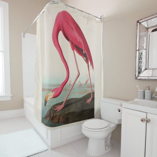 Audubon Pink American Flamingo, Plate CCXXXI Duschvorhang (Beispiel)