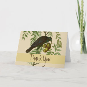 Audubon Purple Grackle Vogel Druck Vintage Botanik Dankeskarte