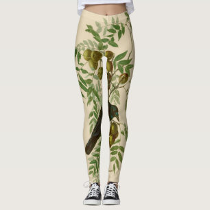 Audubon Purple Grackle Vogel Druck Vintage Botanik Leggings