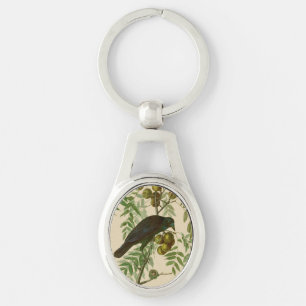 Audubon Purple Grackle Vogel Druck Vintage Botanik Schlüsselanhänger