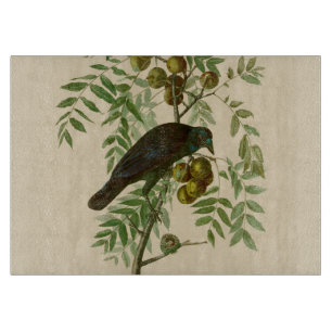 Audubon Purple Grackle Vogel Druck Vintage Botanik Schneidebrett