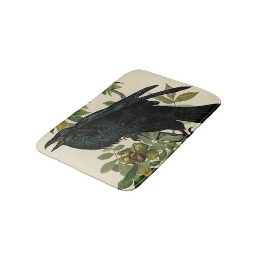 Audubon Raven Bird Classic Artwork Badematte (Schrägansicht)