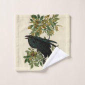 Audubon Raven Bird Classic Artwork Badhandtuch Set (Waschlappen)