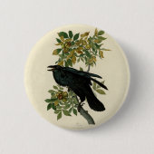Audubon Raven Bird Classic Artwork Button (Vorderseite)