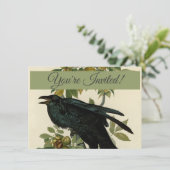 Audubon Raven Bird Classic Artwork Einladung (Stehend Vorderseite)