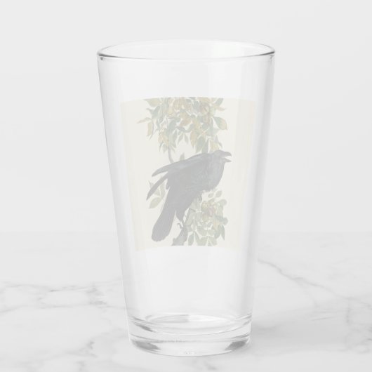 Audubon Raven Bird Classic Artwork Glas (Rückseite)