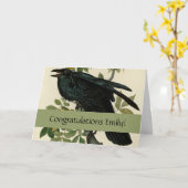 Audubon Raven Bird Classic Artwork Karte (Gelbe Blume)