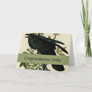 Audubon Raven Bird Classic Artwork Karte
