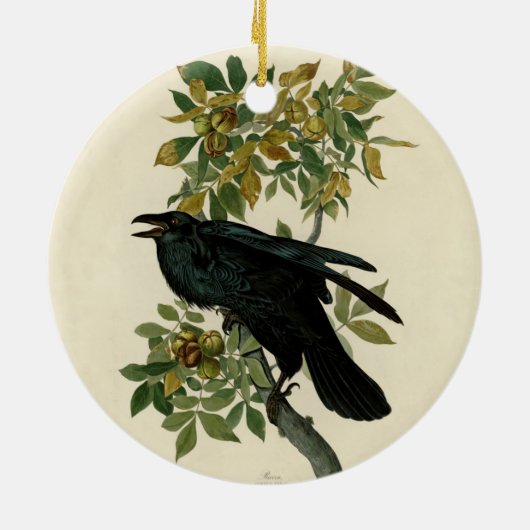 Audubon Raven Bird Classic Artwork Keramik Ornament (Hinten)